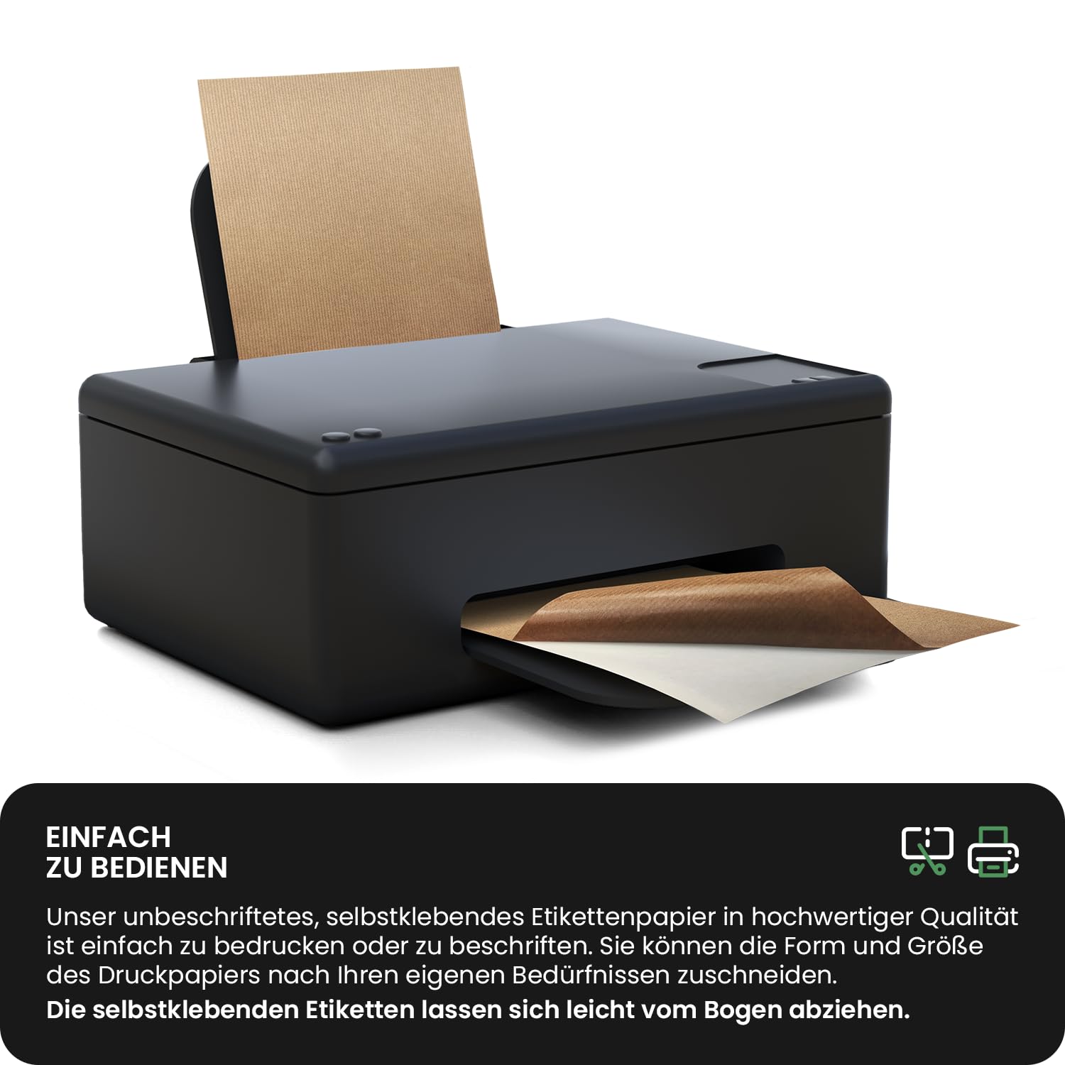 Netuno 100 hojas de papel kraft autoadhesivo A3 297x410 mm papel marrón para imprimir etiquetar escribir decorar manualidades reciclable