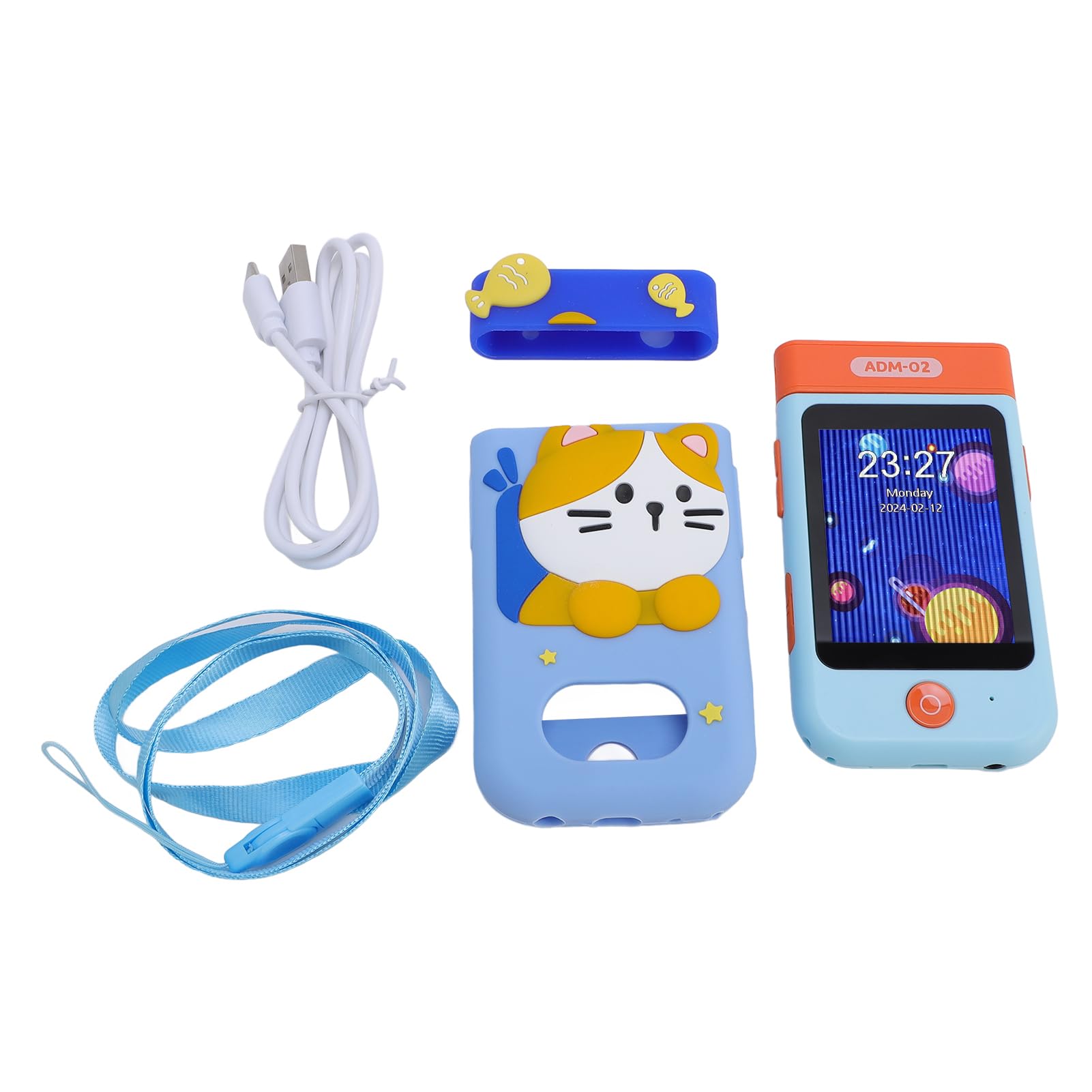 Fockety Giocattolo per Smartphone per Bambini, Fotocamera Flip con Touchscreen da 2,8 Pollici 1080P HD, Giocattolo per Imparare a Giocare con Lettore Musicale e Giochi (Gatto Blu)