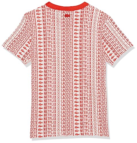Image of Lacoste Girls' Kid's Short Sleeve Netflix Graphic Tee Shirt