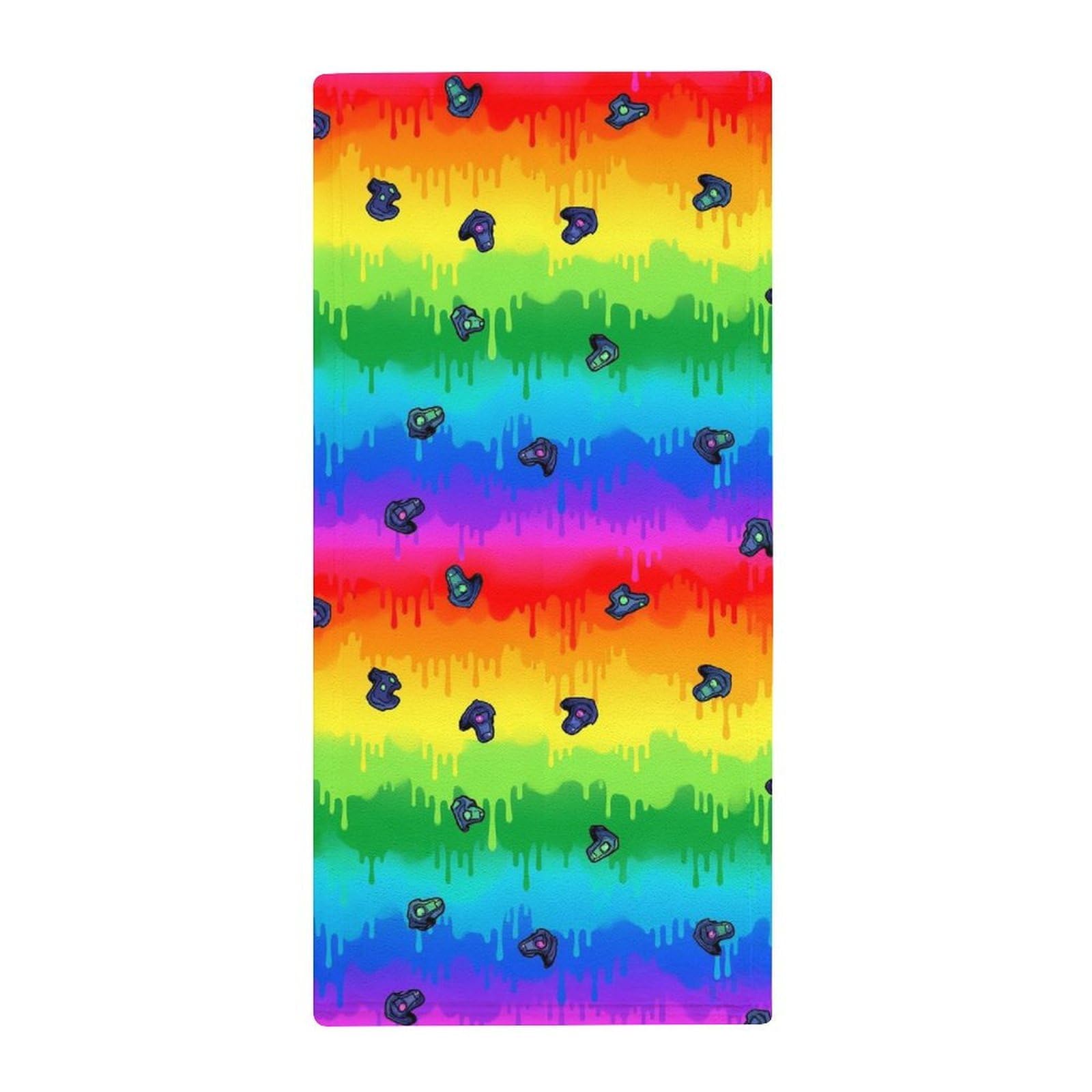 Anceky Decorative Hotel Bath Towels, LGBT Gay Lesbian Flag Soft Absorbent Hand Towels for Guest Rooms & Kitchen Use