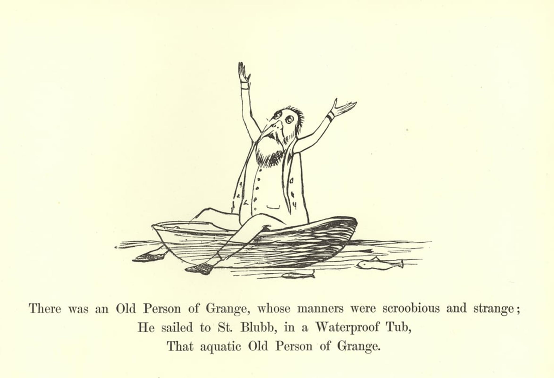 Posteriik No Frame Vintage Art Print Images Pictures Print There Was An Old Person Grange Whose Manners Were Scroobious And Strange By Edward Leaars Modern Colour Posters For Office Home Decor 60X90cm