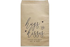 MAGJUCHE Hugs and Kisses from the Mr and Mrs 50-Pack Kraft Bag