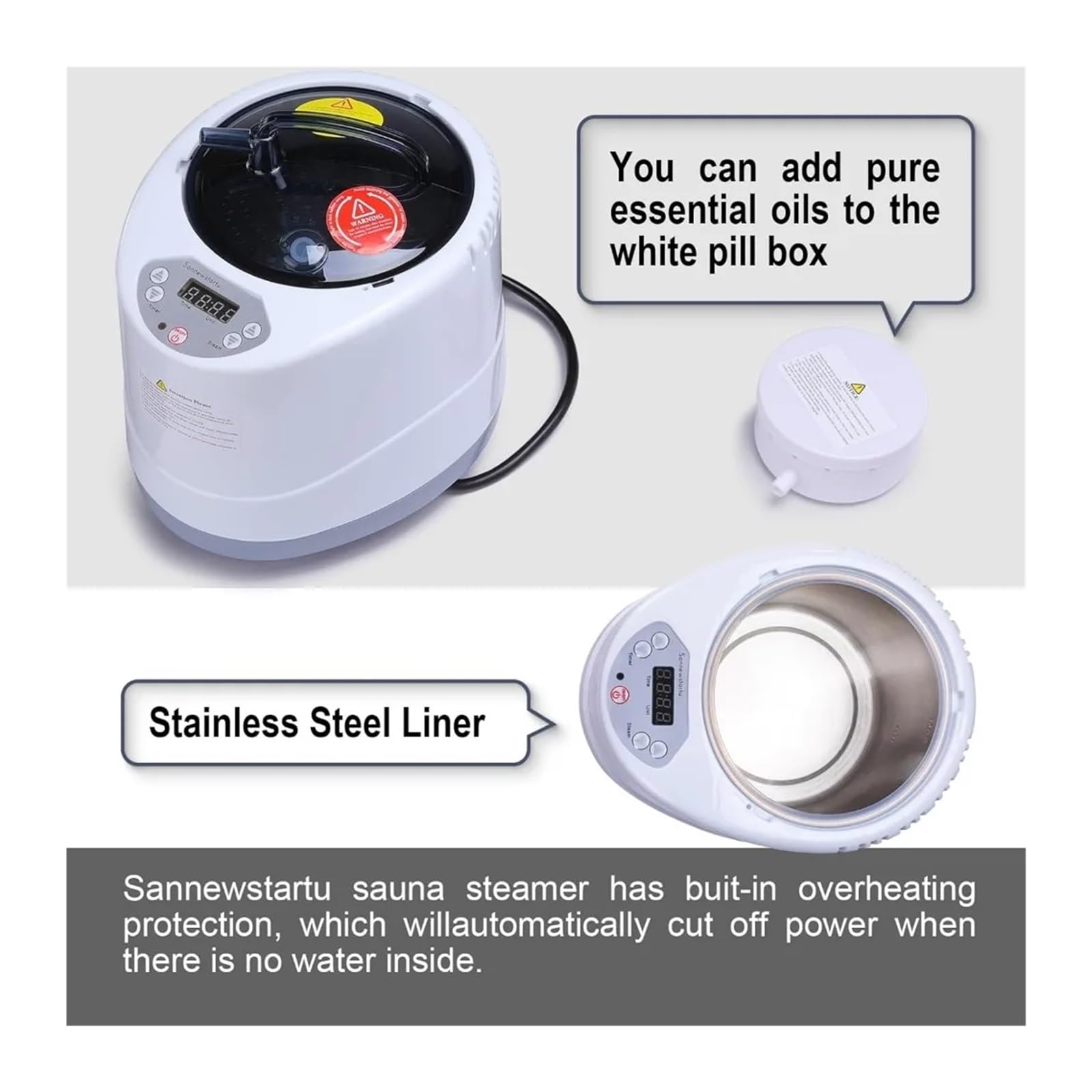 Portable Steam Sauna, Full Size Box, 600D Canvas Personal Spa 3L & 1200W Generator with Remote Control