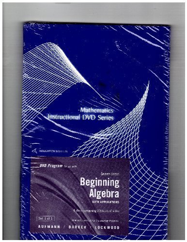 Amazon.com: Aufmann Beginning Algebra with Applications Student DVD ...