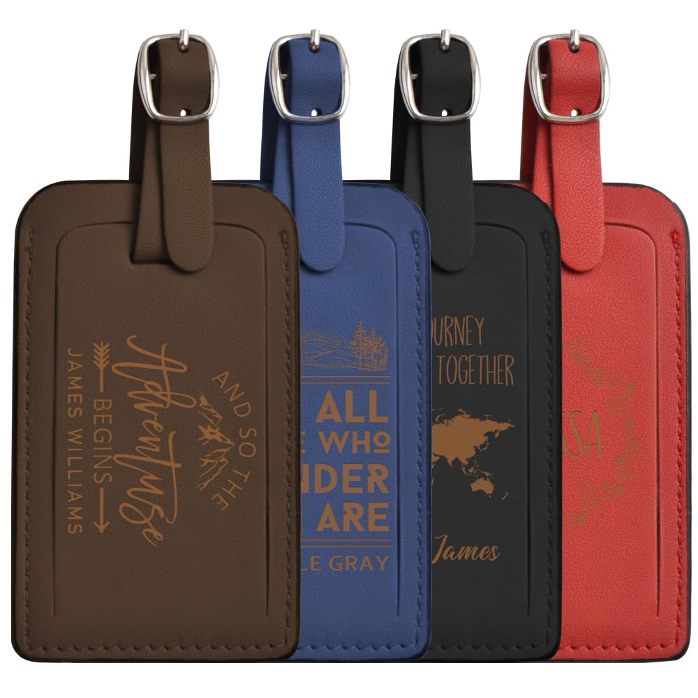Identificatore Valigia Etichetta Bagaglio Personalizzabile 11x7cm | Spazio per Dati Personali, Cinturino Regolabile, Design a Doppio Strato