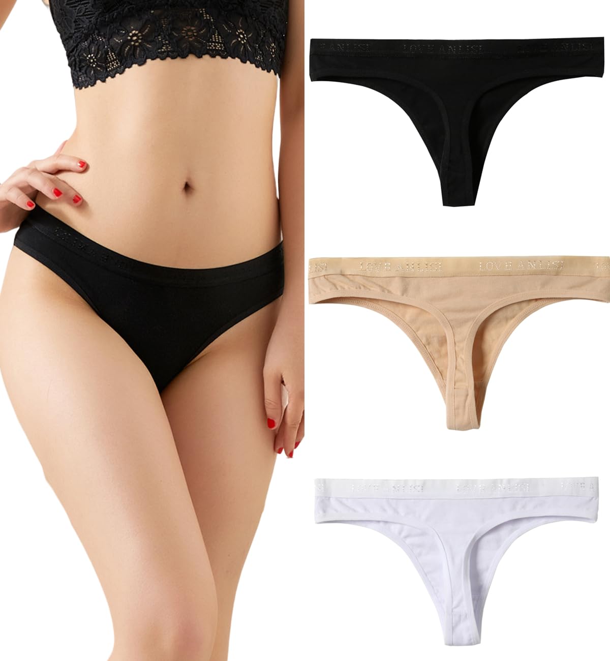marysgift3 Pack G String Thongs Tangas for Women Girl Ladies