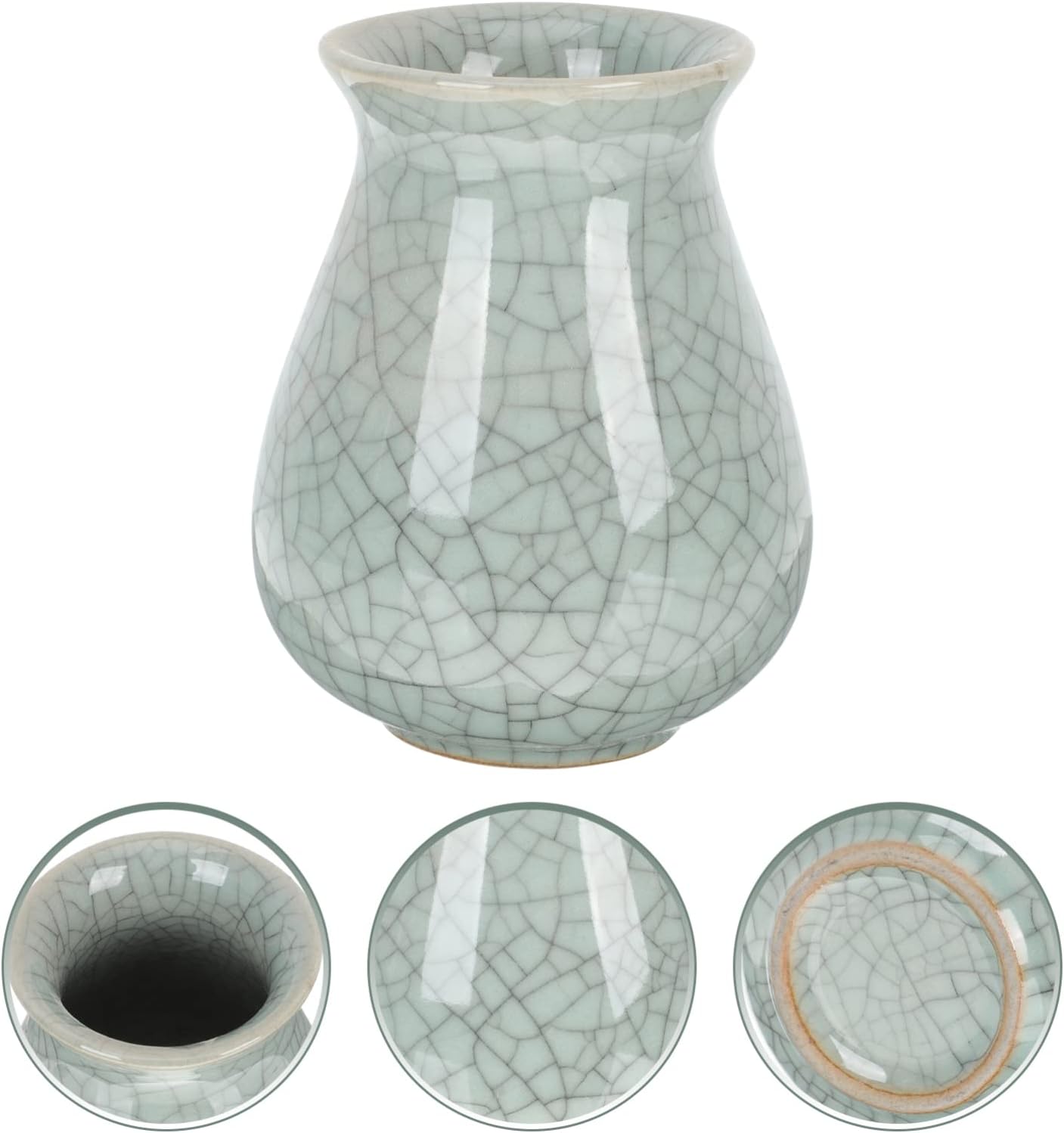 Zerodeko Ceramic Pen Holder Flower Stand Pencil Cup Pot Mini Desktop Trash Can Makeup Brush Holder Desktop Stationery Organizer Flower Vases Pot Container