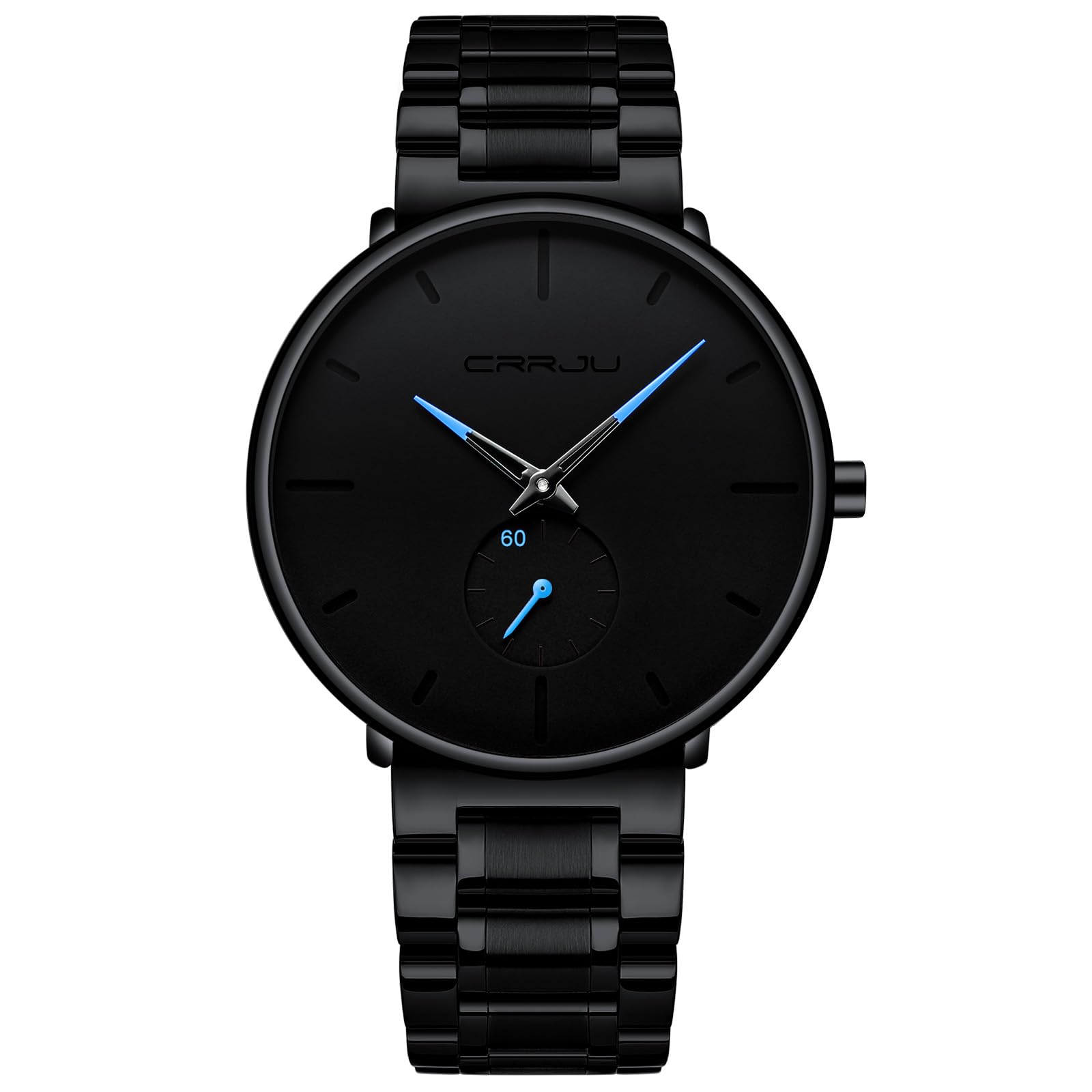 Mens Watches Ultra-Thin Minimalist Waterproof-Fashion Wrist Watch for Men Unisex Dress with Stainless Steel Band-Blue Hands (B08HLY2ML3) Amazon Price History, Amazon Price Tracker