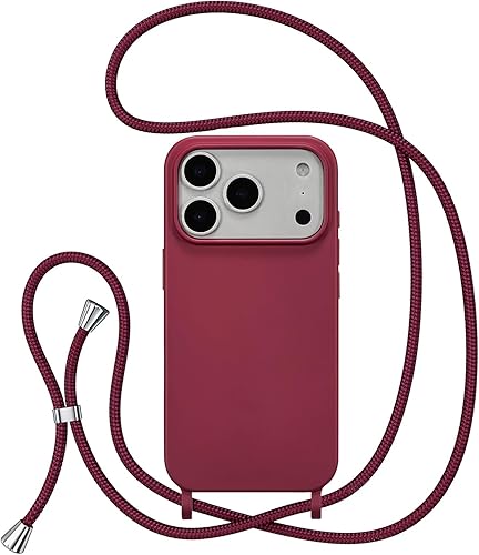 Miniatura 19 de ZTOFERA Funda para iPhone 13 Pro con correa, funda cruzada para teléfono con cordón ajustable para el cuello para el hombro, silicona suave a prueba