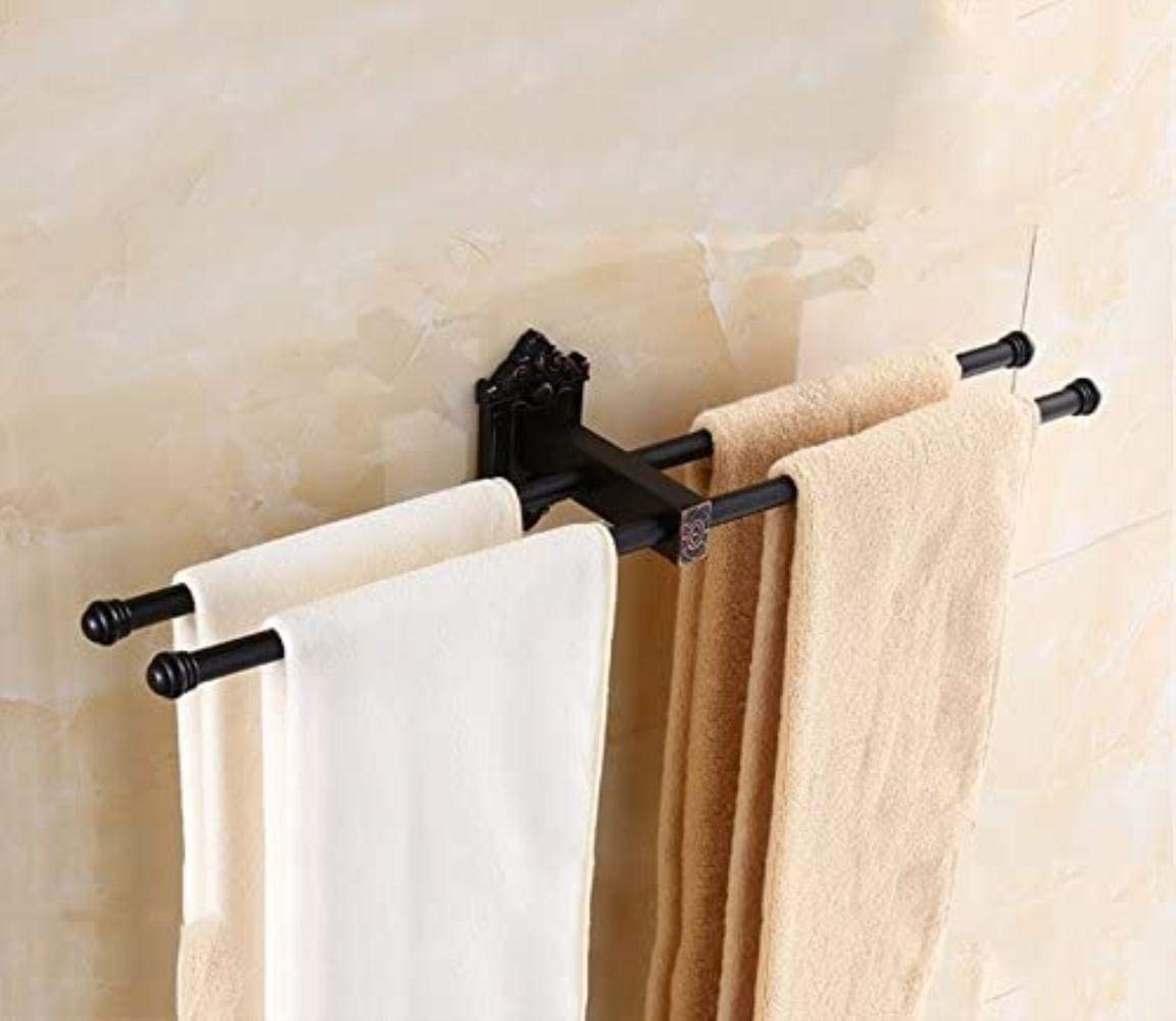 Stendino Rame Nero Bagno Doccia Porta asciugamani da bagno Ispessimento Accessori hardware Gancio a torre Anello a mano Decorazione Comfortable anniversary