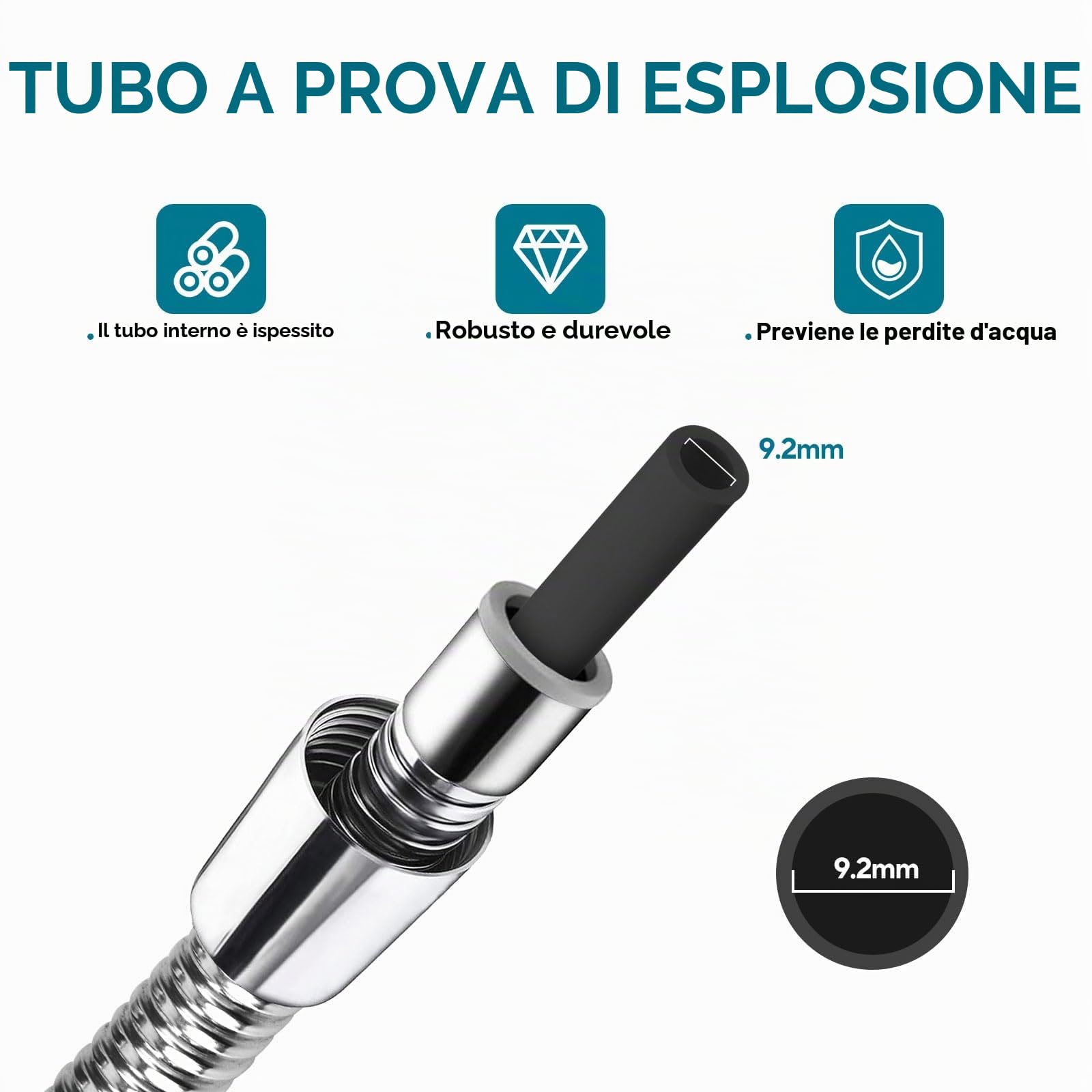 Flessibile Doccia Lungo 4 M Realizzato In Acciaio Inossidabile Tubo Doccia Anti-Attorcigliamento Anti-Esplosione Con Connettore In Ottone Crittografia Tubo Doccia