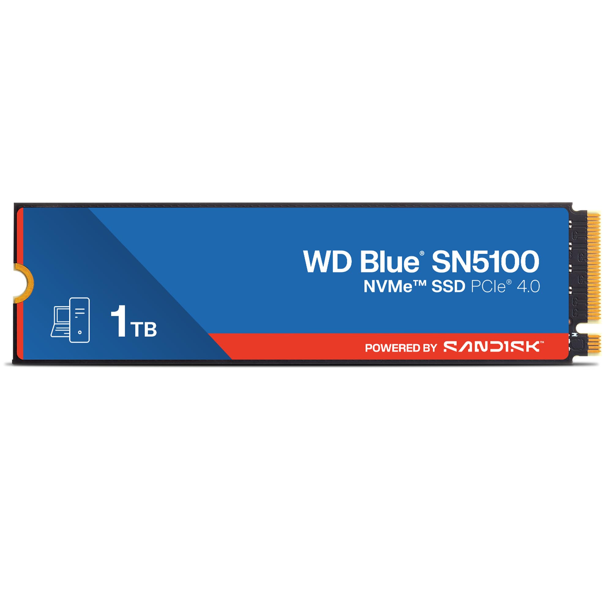 Western Digital Blue 1Tb Sn5100 M.2 Pcie Gen 4 Nvme Ssd Solid State - 7100Mb/S Read, 6700Mb/S Write - Wds100t5b0e-00Cpe0