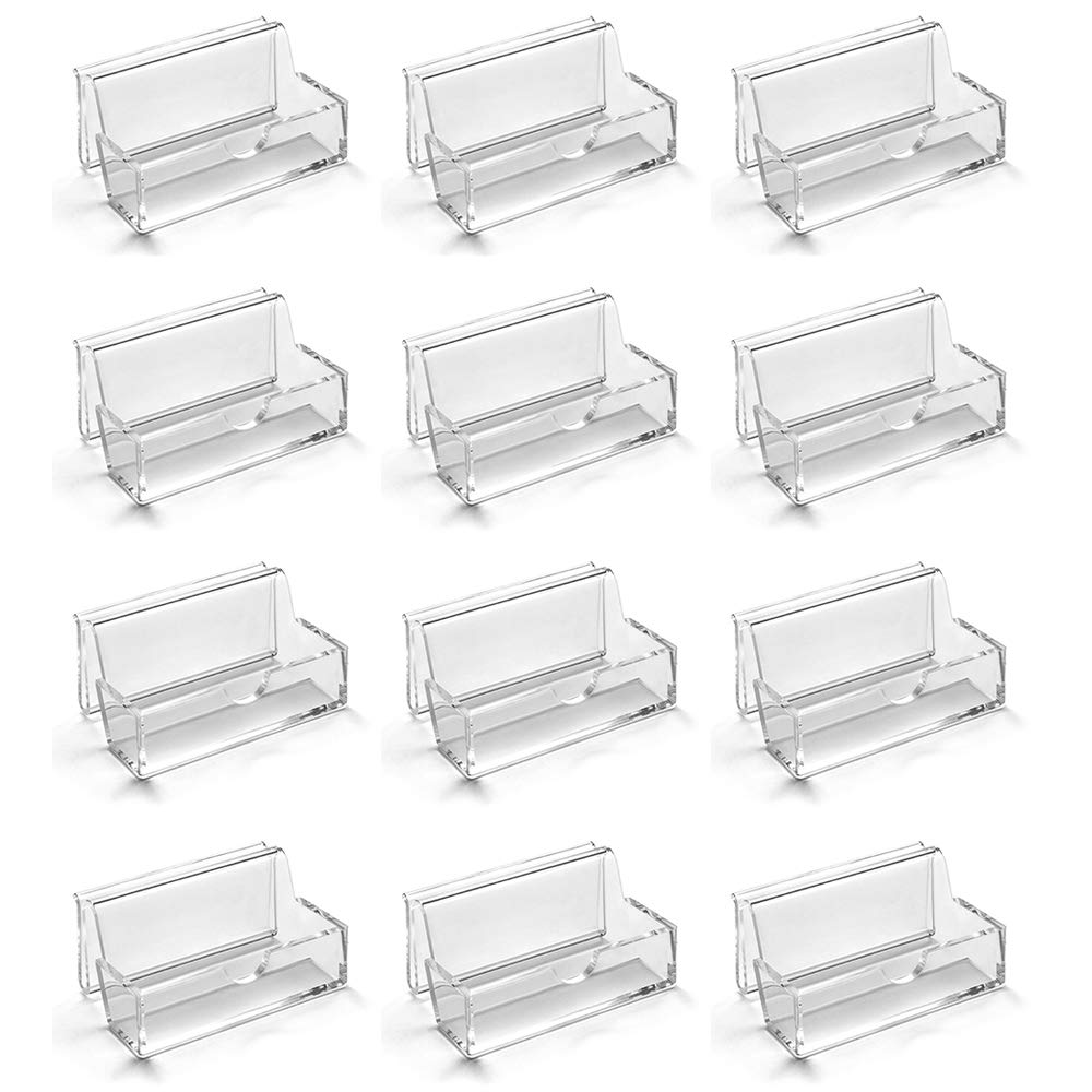 Osco Clear Acrylic Business Card Holder (Pack of 12), ABCH1 (12 Pack)
