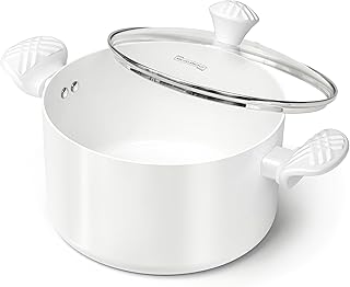 MICHELANGELO White 6 Quart Nonstick Stock Pot
