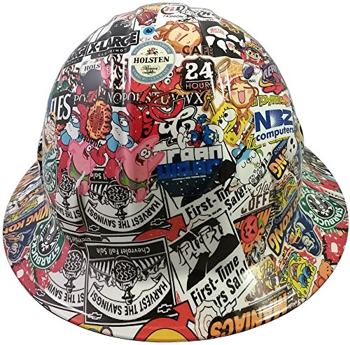 Sticker Bomb 4 Design Hydro Dipped Hard Hat Full Brim #TOP18