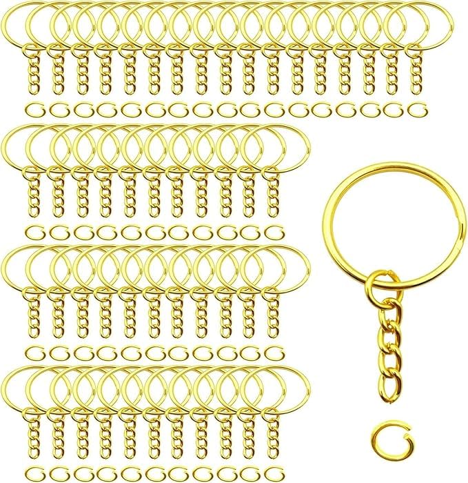 Decorcrafts Gold Color Metal Split Keychain Ring Parts Key Chains...