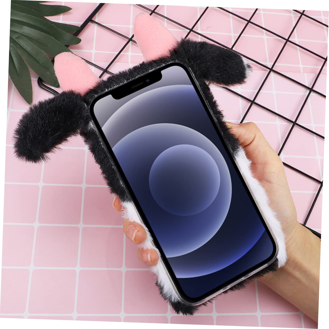 jojofuny 3piezas Funda De Teléfono De Vaca De Peluche para Suave y Duradera Protección contra Golpes y Arañazos Diseño Antideslizante Acceso Fácil Puertos y Botones