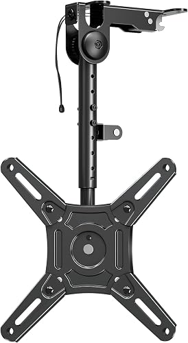 ELIVED Flip Down Ceiling TV Mount Fits 14-42 Inch LCD TV/Monitor Screens up to 10KG, Height Adjustable Full Motion TV Bracket for Flat/Pitched Roof/Cabinet, Max VESA 200x200mm, EV3030
