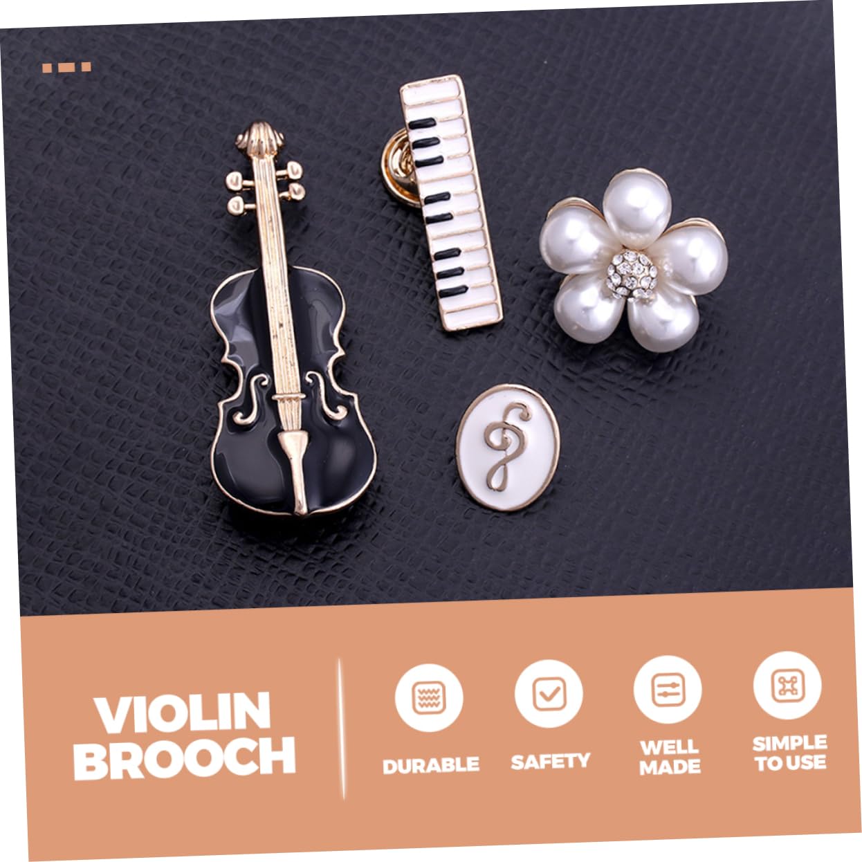 Healeved Spilla Violino Con Set Musicali Per Abbigliamento Adatta Per Musicisti E Amanti Della
