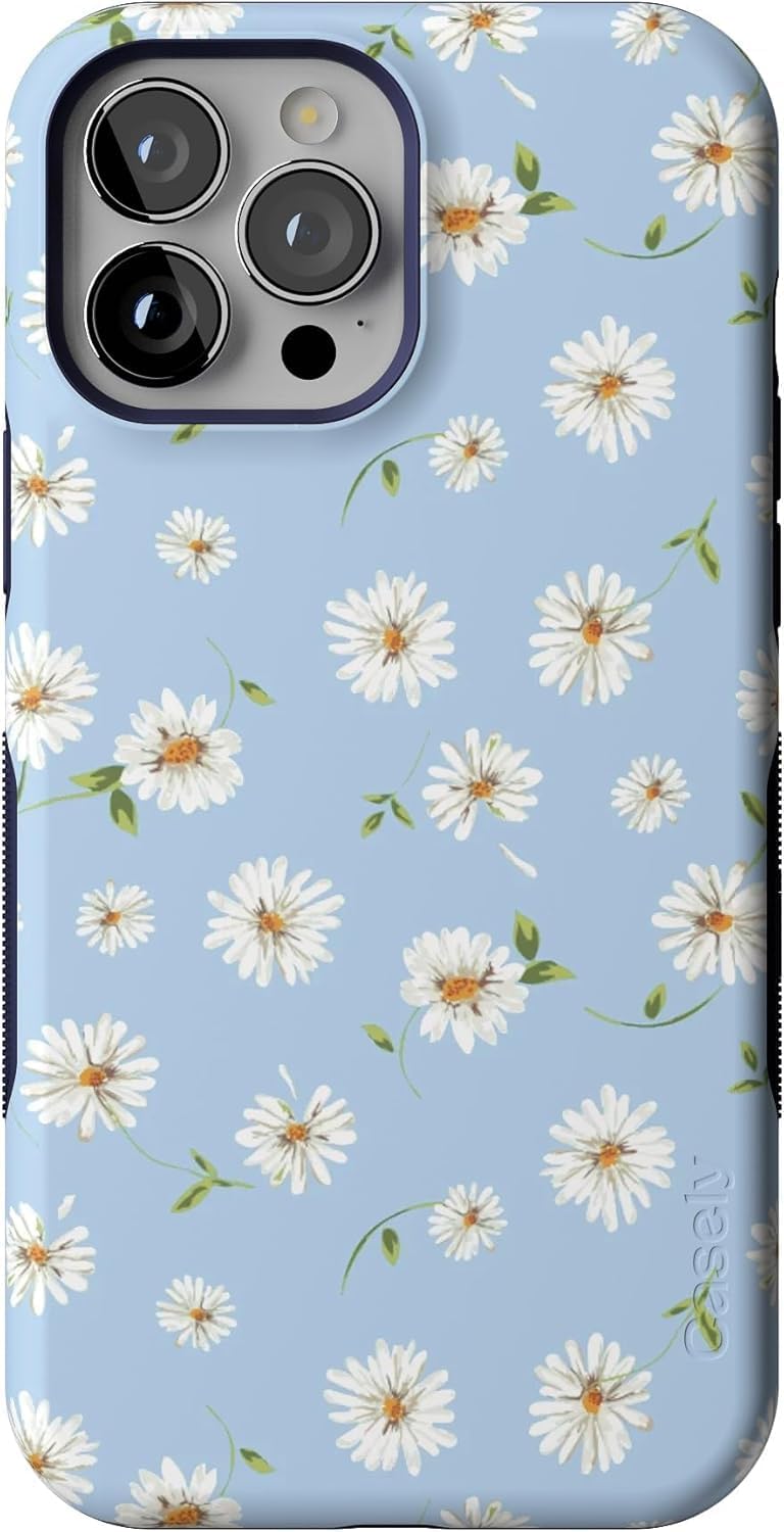 Casely iPhone 13 Pro Max Case | Daisy Daydream | Baby Blue Floral | Bold Protective Design | Compatible with MagSafe