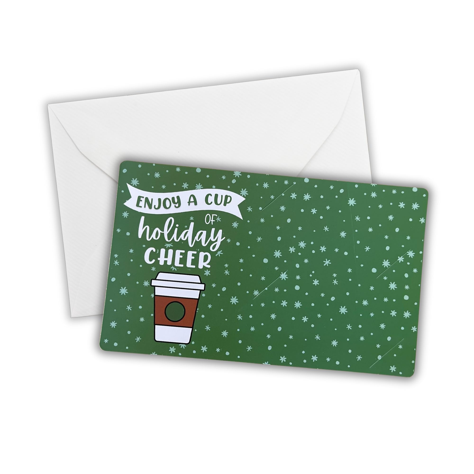 Lashicorn Enjoy A Cup of Holiday Cheer On Me | 25 Cards and Envelopes Included Realtor Marketing Coffee Gift Card Clients Christmas Gift Card and