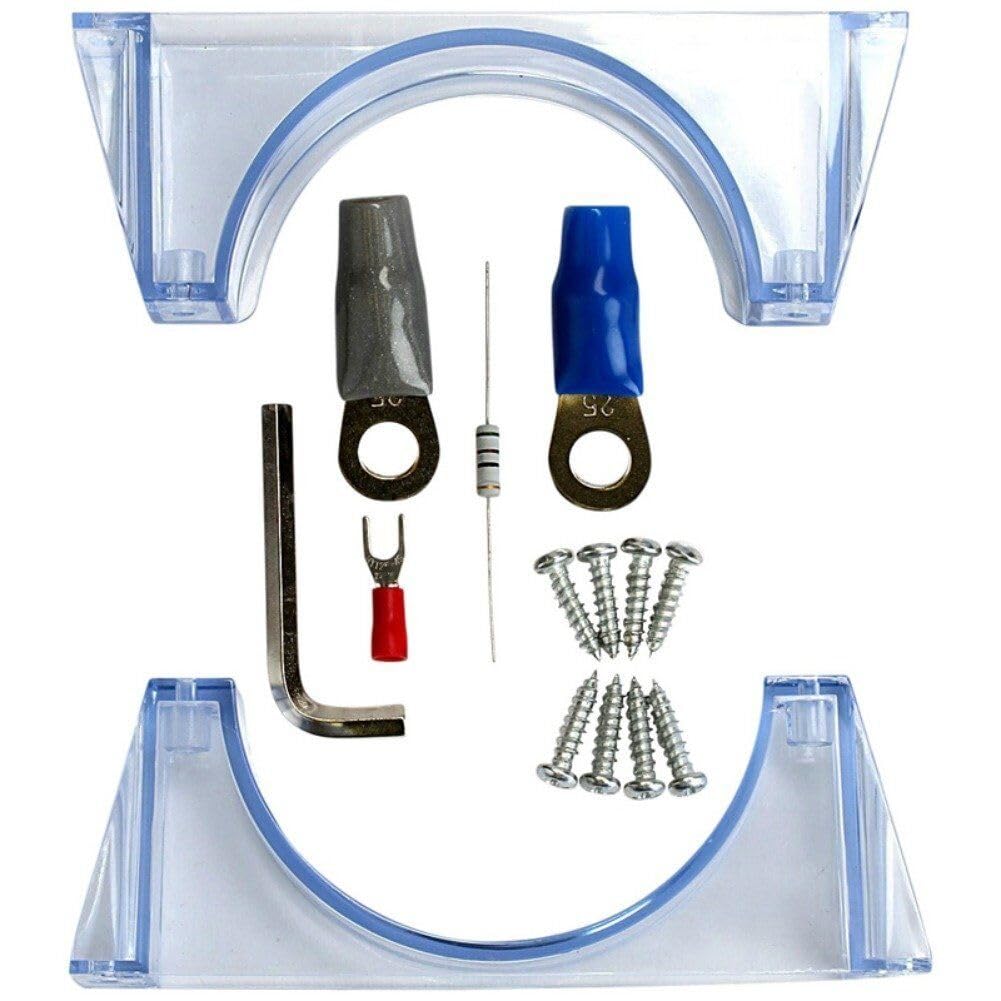 KIT SET PER BOSS AUDIO SYSTEMS CPBL2 1 condensatore 2 farad impianti fino a 2000 watt rms 1 2 3 4 5 10 capacitor con accensione cavo remote spl auto nero, 1 pezzo
