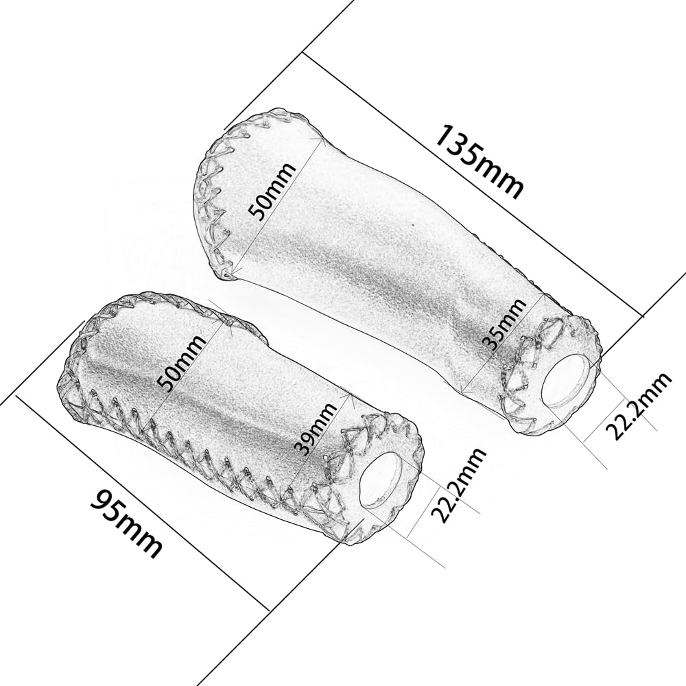 Amazon | バイクグリップ レザー 快適 ハンドメイド ツイストシフター