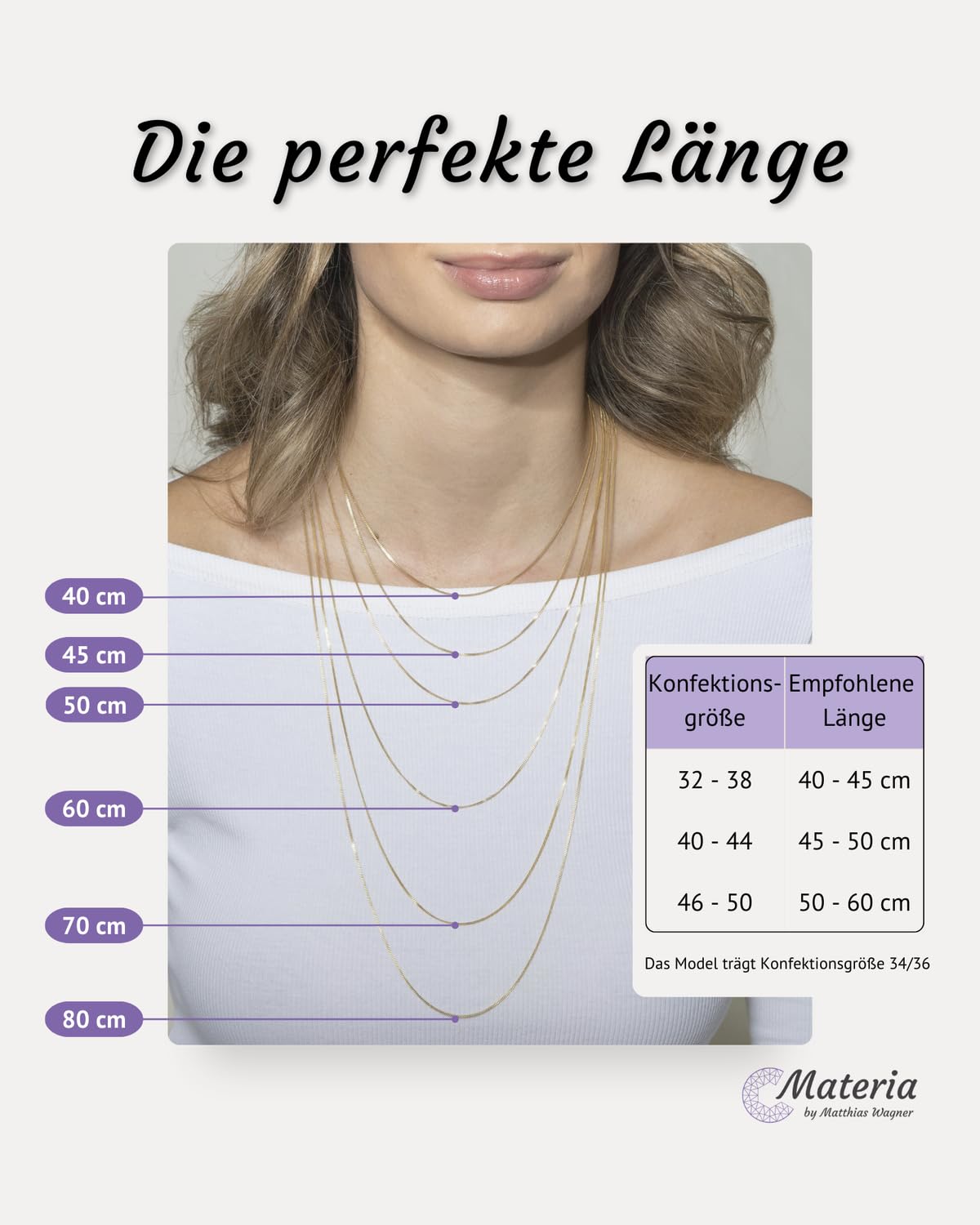 925 Silber Panzerkette vergoldet - Damen Halskette gold für Anhänger K69 | Feine Kette aus hautfreundlichem 925 Sterling Silber mit wasserfester Vergoldung in 40-80cm von MATERIA by Matthias Wagner