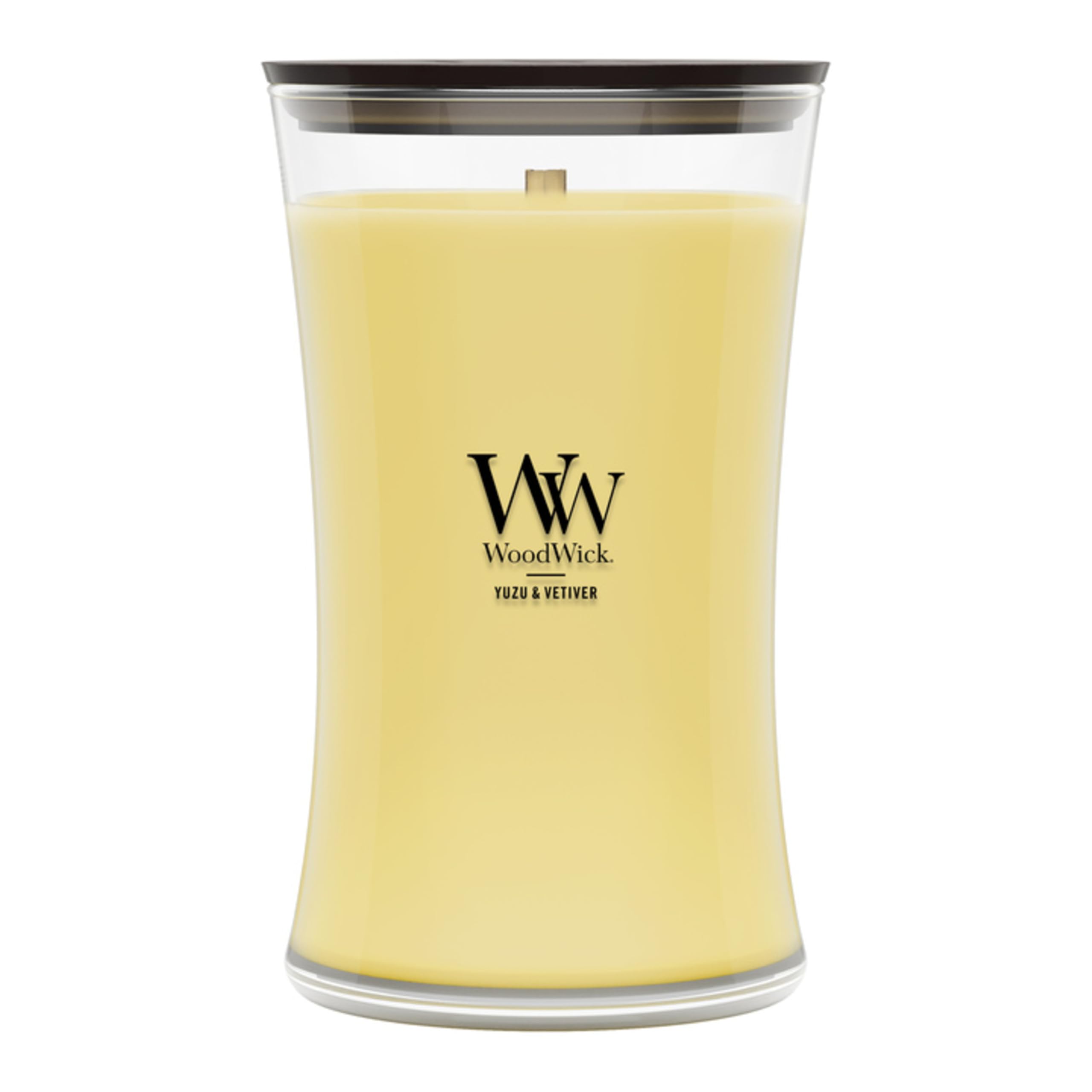 WoodWick Yuzu &amp; Vetiver Scented Candle, Crackling Wick, 21.5oz