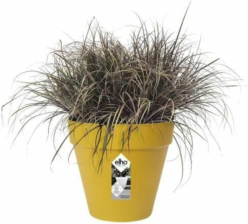 Elho 9202222411800 Loft Urban Round Flower Pot, Ochre