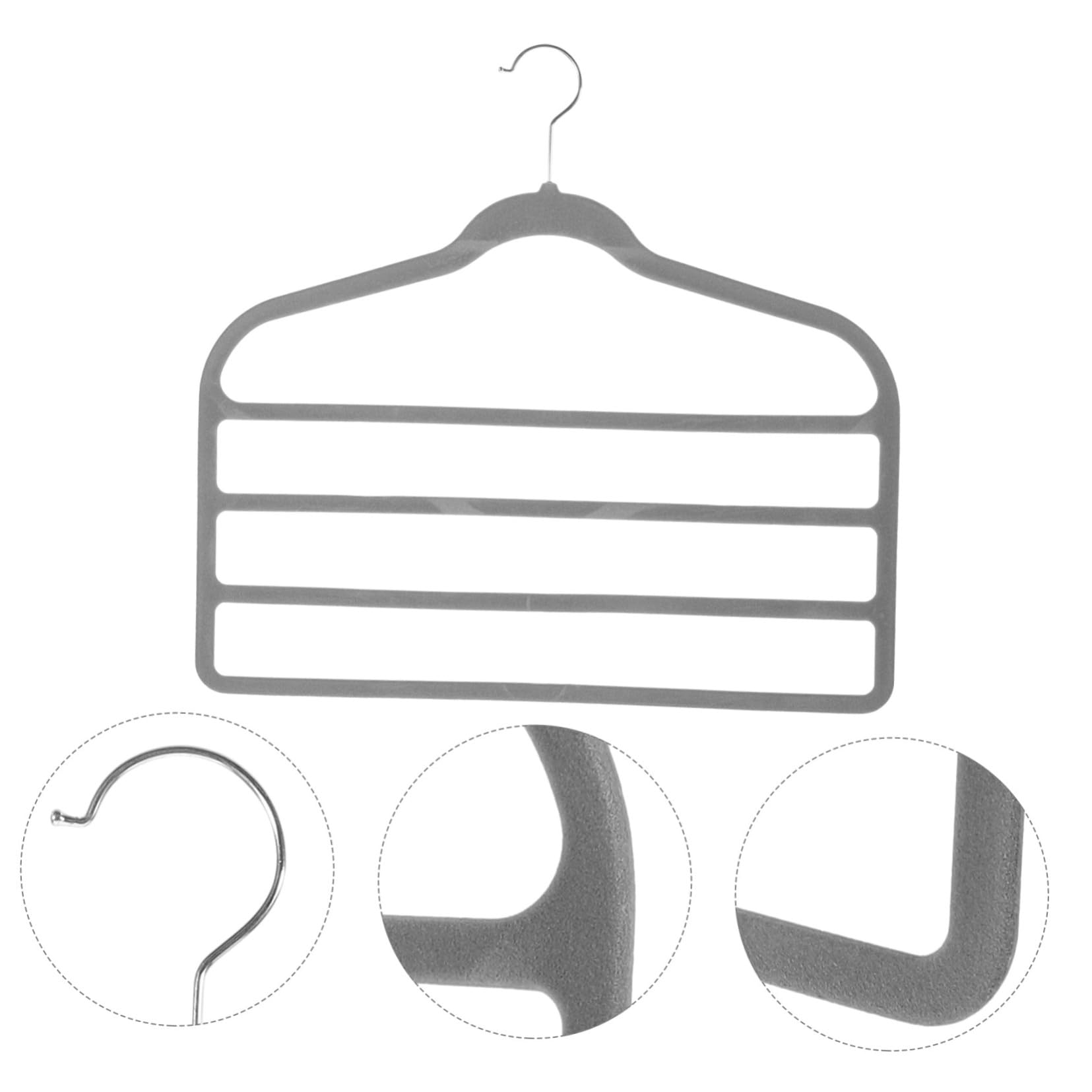 10 Perchas para Pantalones Recubrimiento de Vellón Antideslizante, Ahorro de Espacio y Diseño Multicapa para Organización Hogar