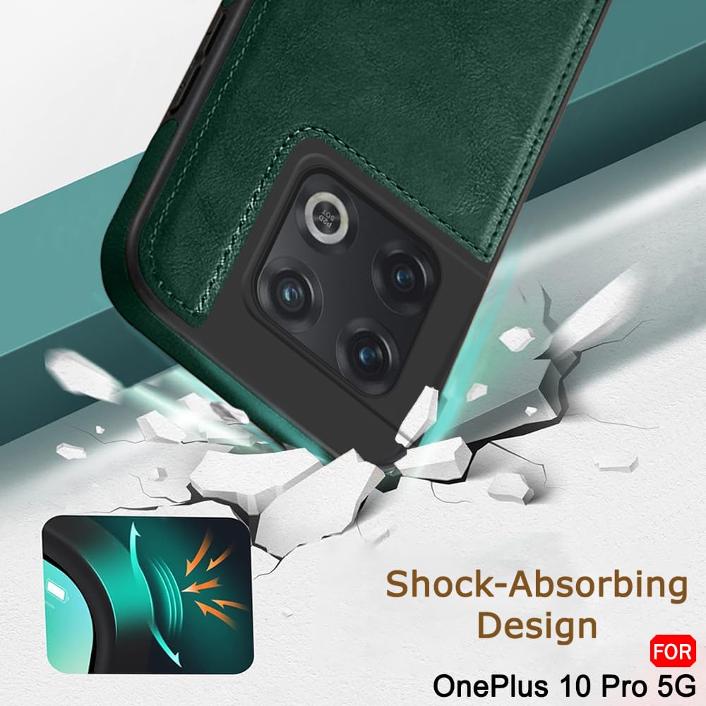 TheGiftKart Genuine Leather Finish Back Cover Case for OnePlus 10 Pro 5G | Shockproof Design | Raised Edges for Camera & Screen Protection | Stunning Minimalist Design Back Case Cover (Green) — Amazon image 6