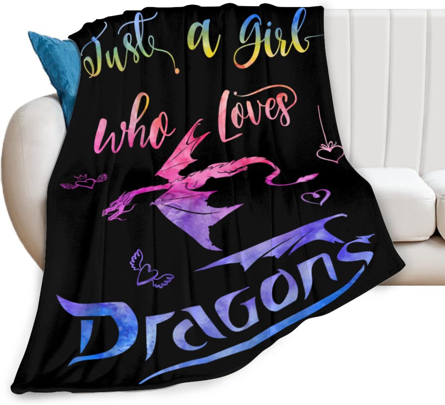Dragon Soft Throw Blanket All Season Microplush Thick Warm Blankets Tufted Fuzzy Flannel Throws Blanket for Bed Sofa Couch 60"x50"