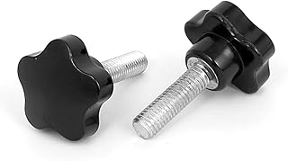 Aexit 40mm Star Pressure Washer Parts & Accessories Head M10x35mm Male Thread Screw on Clamping Knob Grip Nozzles Black 2pcs