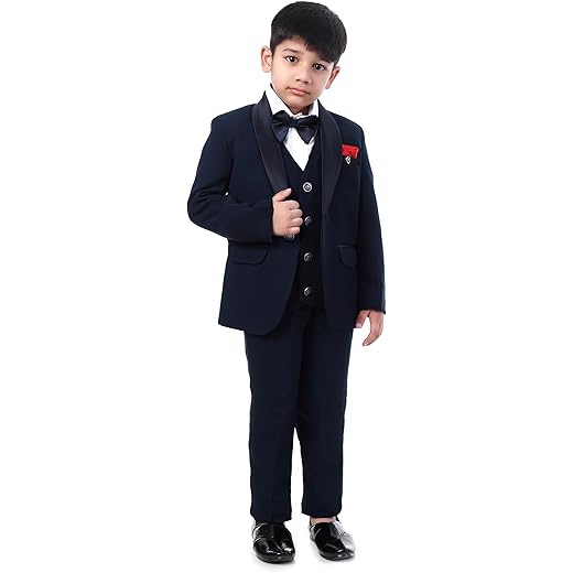 Boys Tuxedo Suit Set Navy Blue 6-Piece
