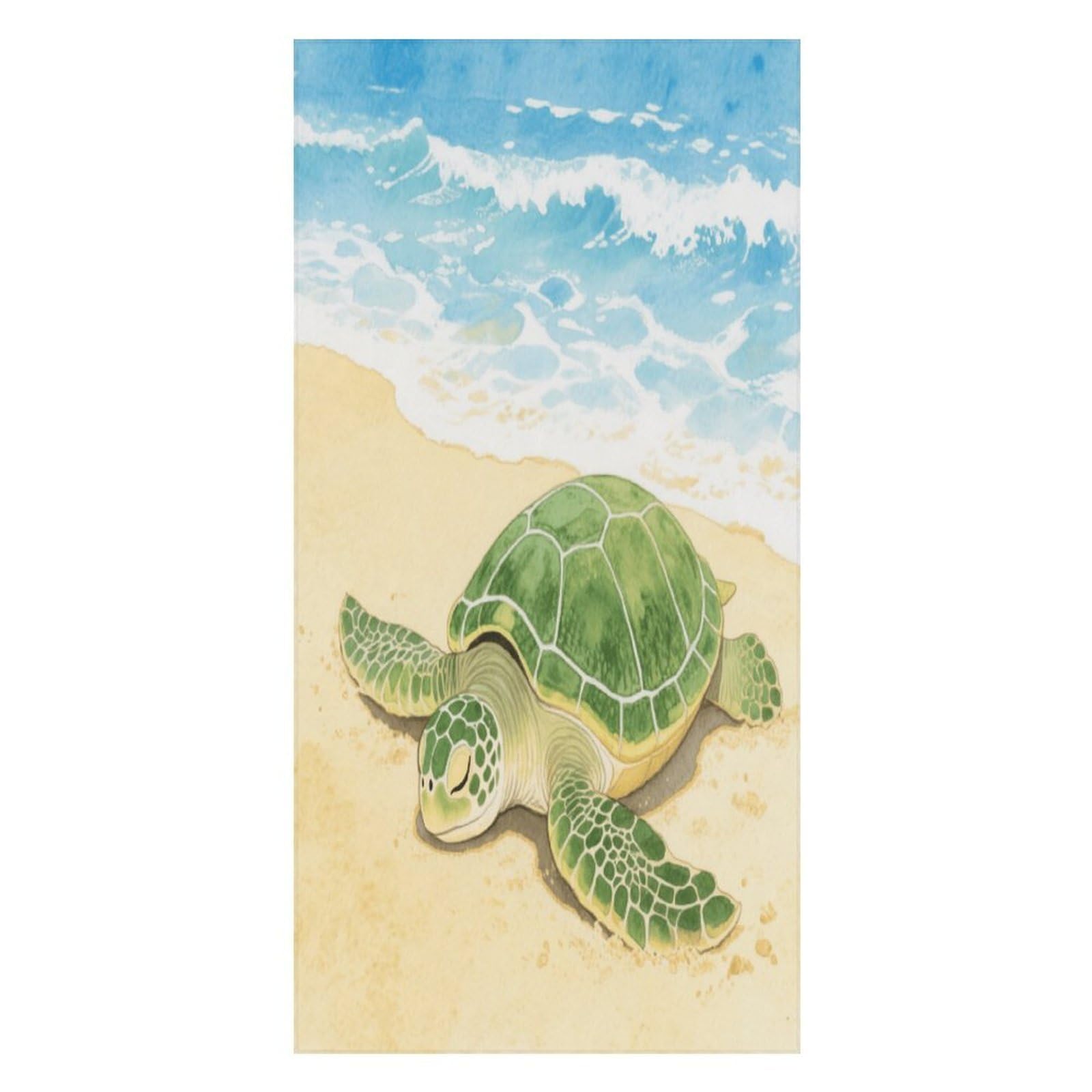 Grande serviette de plage douce et légère, grande serviette de bain tortue, absorbante à séchage rapide, serviette de voyage pour plage, piscine, croisière, camping, voyage, 160 x 80 cm