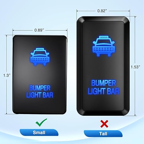 Miniatura 9 de Nilight Interruptor de botón de barra de luz LED, interruptor de encendido y apagado de 12 V con kit de cable de conector de 1.28 x 0.87 pulgadas,