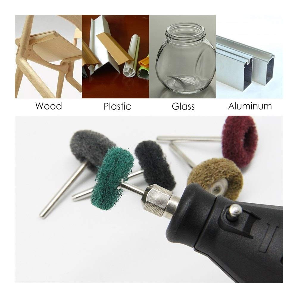 Cabezal de pulido y esmerilado Nylon Muela de pulido rueda 3.2mm Manija de metal pulido Agente for la rotación de la herramienta conjunto de accesorios (Color : 4pcs per grit)