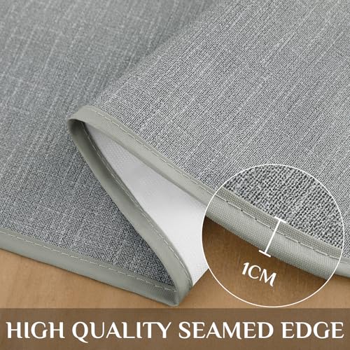 Image of Softalker Vinyl Tablecloth Rectangle, Outdoor 100% WaterProof Oil Proof Plastic Edge Binding Table Cloth, Heavy Duty Thick Wipeable PVC Table Covers for Picnic Dining Party - 54 x 120 Inch, Light Grey