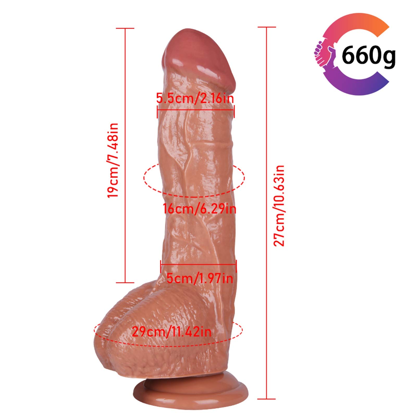 Anal Dildo Dildo XXL Riesendildo 7 Farben Erhältlich, 27 * 5 cm Perfekte  Größe, Realistische Venen Und Raue Hoden, Perfekte Stimulation des  G-Punkts, Mit Leistungsstarkem Saugnapf,Braun : Amazon.de: Drogerie &  Körperpflege