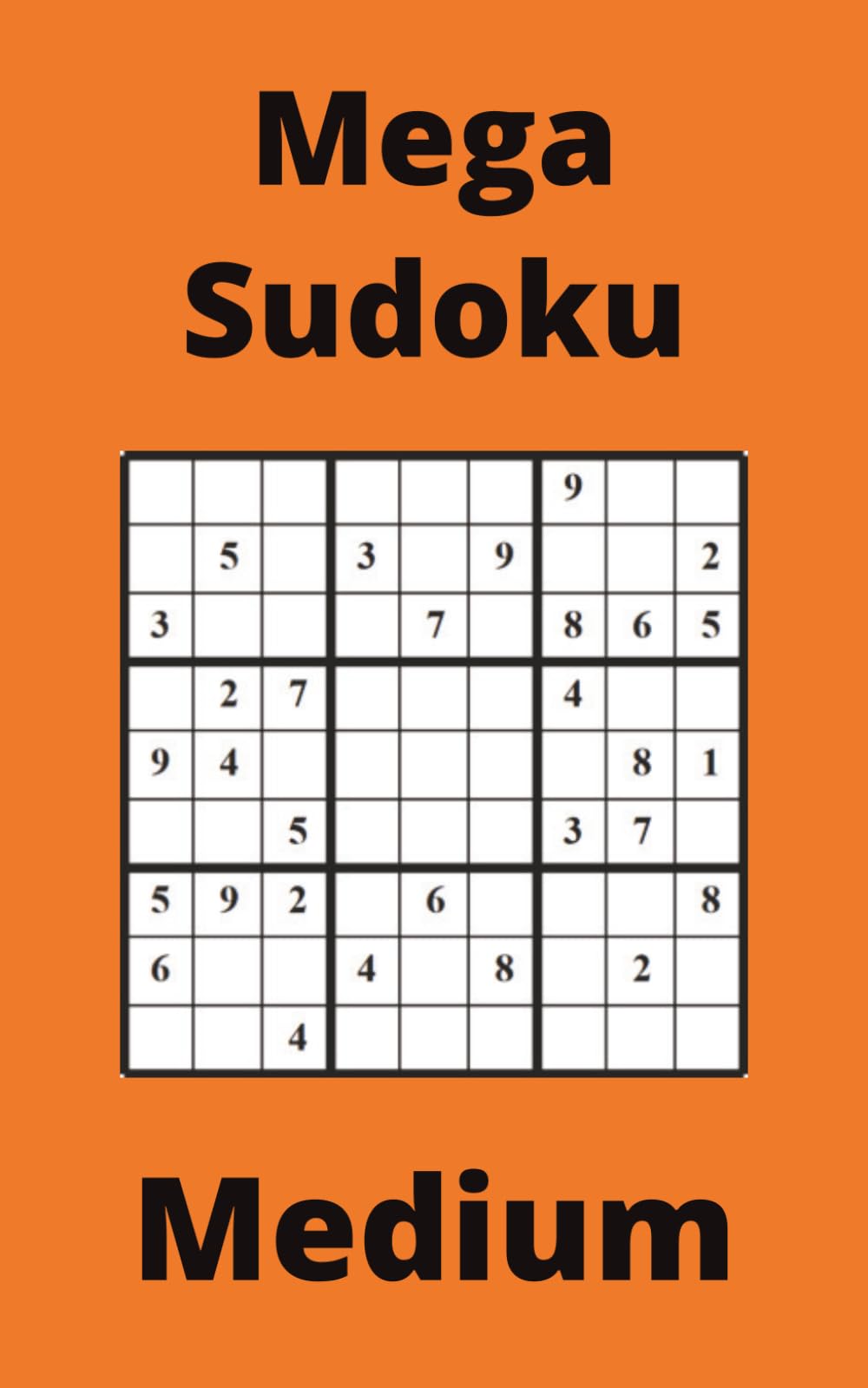 Orange Mega Sudoku Book, 9x9 Puzzles, 50 Pages, 5x8, Medium