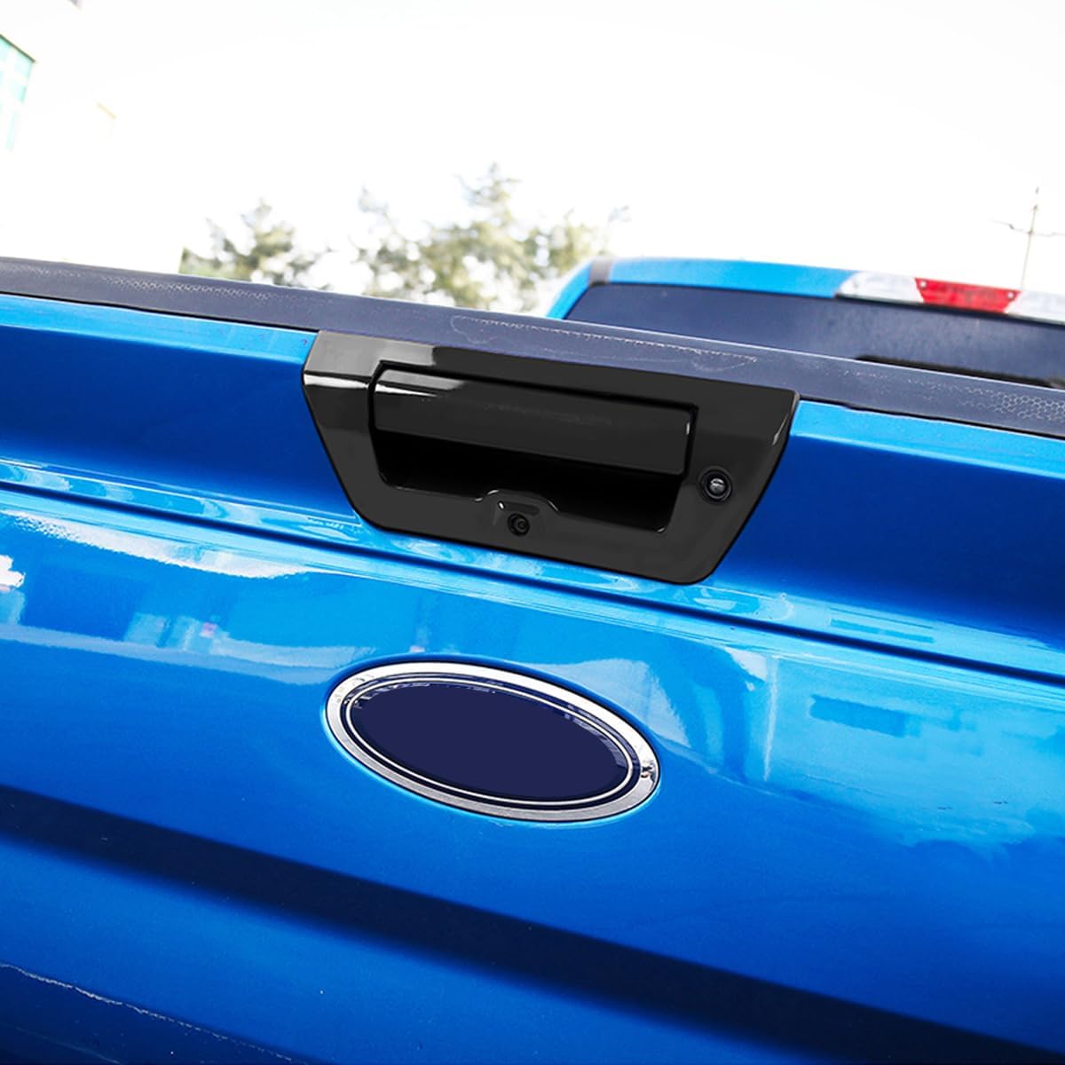 Tailgate Handle Covers Rear Door Handle Cover Grab Trim Decoration for Ford F150 2015-2020 Car Exterior Accessories (Black)
