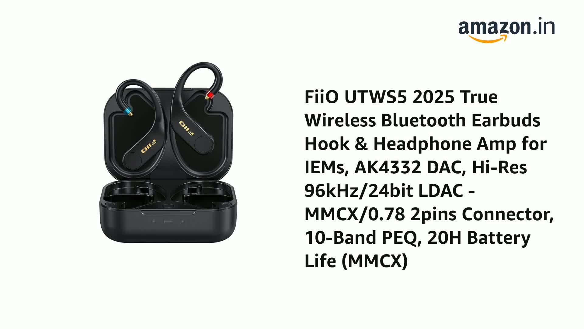 FiiO UTWS5 2025 True Wireless Bluetooth Earbuds Hook & Headphone