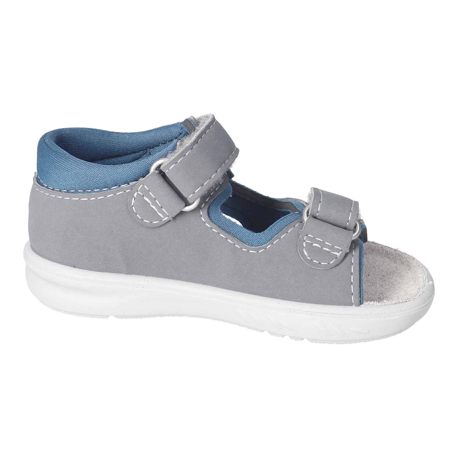 RICOSTA Jungen Riemchensandalen MANTU, Baby und Kleinkinder Lauflernschuhe, Weite: WEIT, waschbar, Strandschuhe, bequem, Graphit/Petrol (460), 22 EU