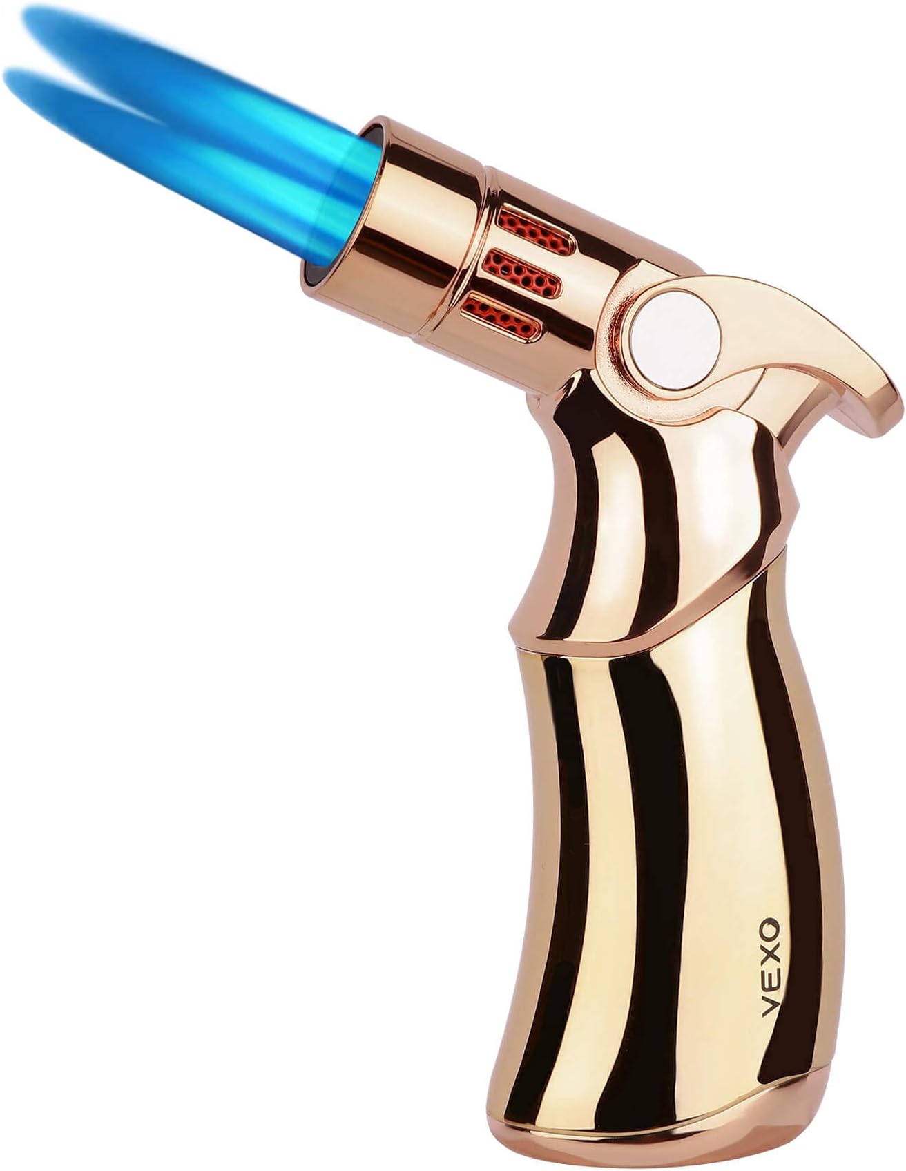 VEXO-Mini4 Torch Lighter Quad 4 Jet Flame Windproof Butane Refill Portable Lighter for Grill BBQ Candle Camping, Gift Idea (Butane NOT Included) (Glod)