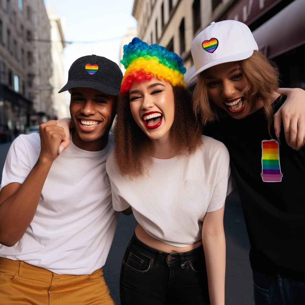 Embroidered Pride Hat LGBT Cap Low Profile Distressed Dad Hat - Image 4