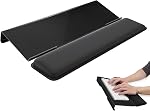 Laborio Keyboard Stand with Wrist Rest, Acrylic Computer Keyboard Holder for Ergonomic Typing, Non-Slip Silicone Base Wrist Pad Support, Office Desk Accessories (Black+Black Wrist Rest)