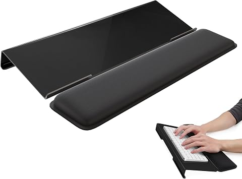 Laborio Computer Keyboard Wrist Rest Stand for Desktop, Keyboard Holder for Easy Typing with Wrist Pad for Office Desk, Home, School Black