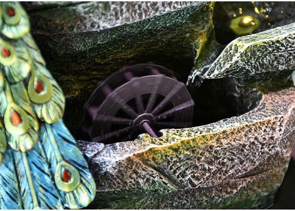 Tabletop Fountain Exquisite Peacock Flowing Water Ornaments Living Room Office Desktop Fountain Ornaments Circulating Water Features Indoor Decoration Desktop Fountains