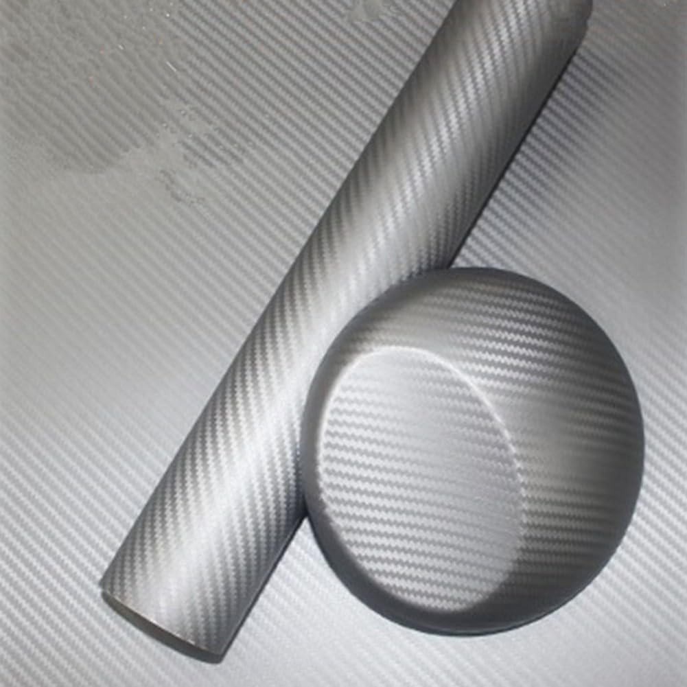 3D Carbon Fiber Film 50 x 300 cm Multi-Color Selectable 50 x 300 cm Car Body Decorative Sticker (Silver)